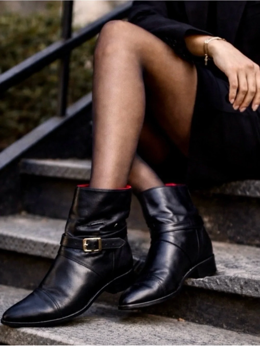 💥Yves Saint Laurent YSL Paris Tom Ford Era Leather Ankle Strap Boots Sz 9🧡